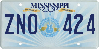 MS license plate ZNO424