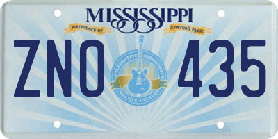 MS license plate ZNO435