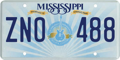 MS license plate ZNO488