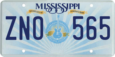 MS license plate ZNO565