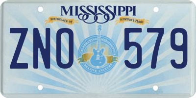 MS license plate ZNO579