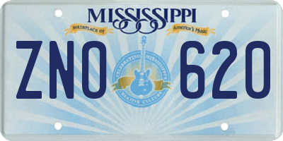 MS license plate ZNO620