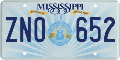 MS license plate ZNO652