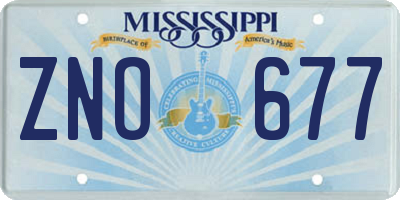 MS license plate ZNO677