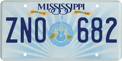 MS license plate ZNO682