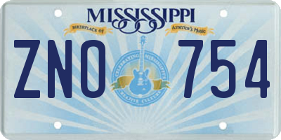 MS license plate ZNO754