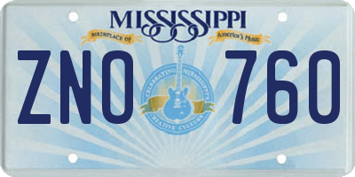 MS license plate ZNO760