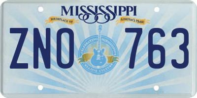 MS license plate ZNO763