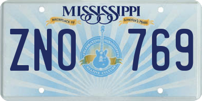 MS license plate ZNO769