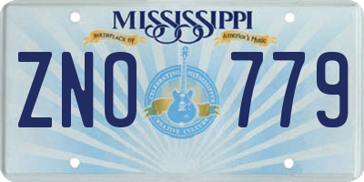 MS license plate ZNO779