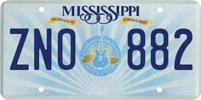 MS license plate ZNO882