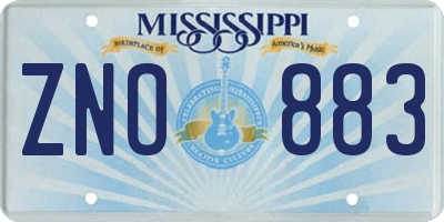 MS license plate ZNO883