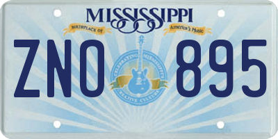 MS license plate ZNO895