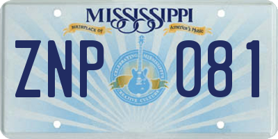 MS license plate ZNP081