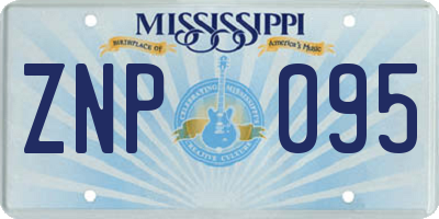 MS license plate ZNP095
