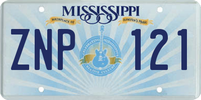 MS license plate ZNP121