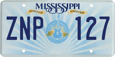 MS license plate ZNP127