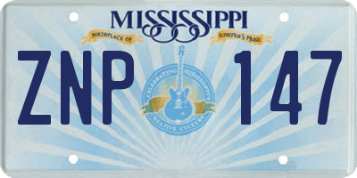 MS license plate ZNP147