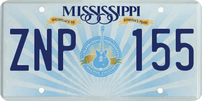 MS license plate ZNP155