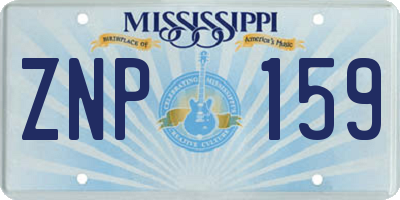 MS license plate ZNP159