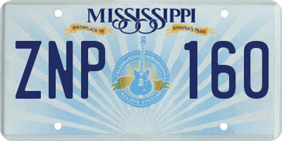 MS license plate ZNP160