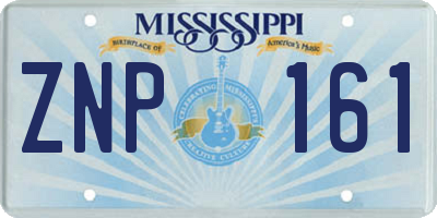 MS license plate ZNP161