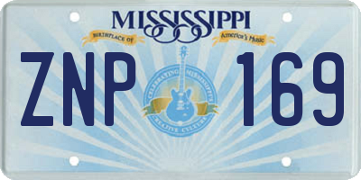MS license plate ZNP169