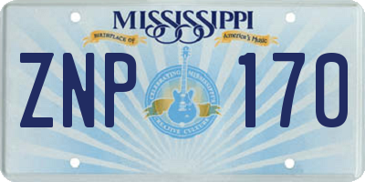 MS license plate ZNP170