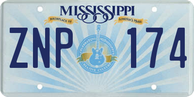 MS license plate ZNP174