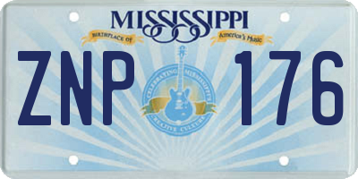 MS license plate ZNP176