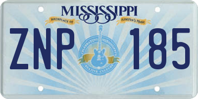 MS license plate ZNP185