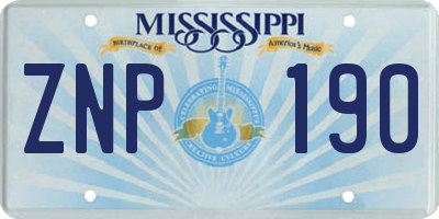 MS license plate ZNP190