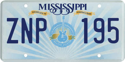 MS license plate ZNP195