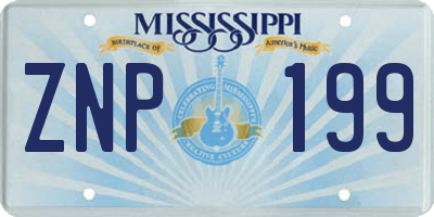 MS license plate ZNP199