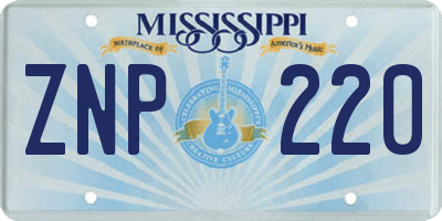 MS license plate ZNP220