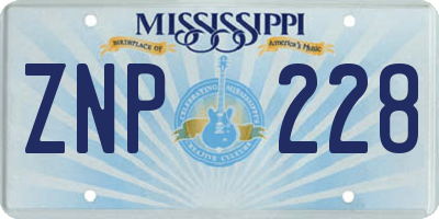 MS license plate ZNP228