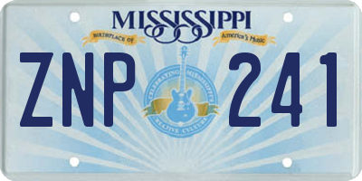 MS license plate ZNP241
