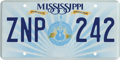 MS license plate ZNP242