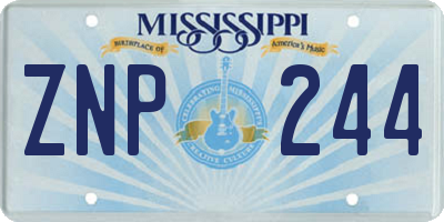 MS license plate ZNP244