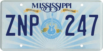 MS license plate ZNP247