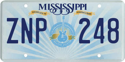MS license plate ZNP248