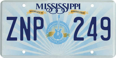 MS license plate ZNP249