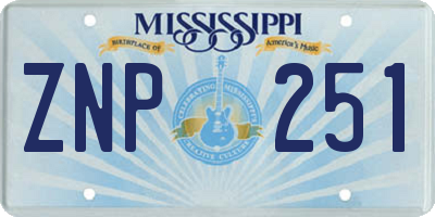 MS license plate ZNP251