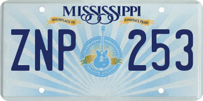MS license plate ZNP253