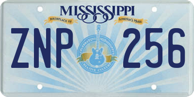 MS license plate ZNP256