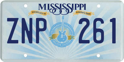 MS license plate ZNP261
