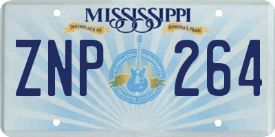 MS license plate ZNP264