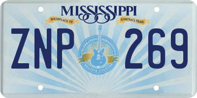 MS license plate ZNP269