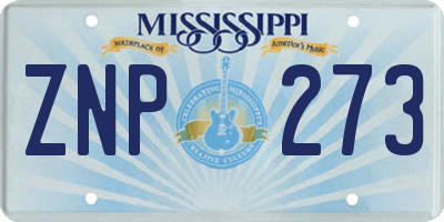 MS license plate ZNP273