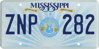 MS license plate ZNP282